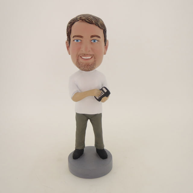Picture of Custom Bobblehead Doll: Man With Calculator In Hand
