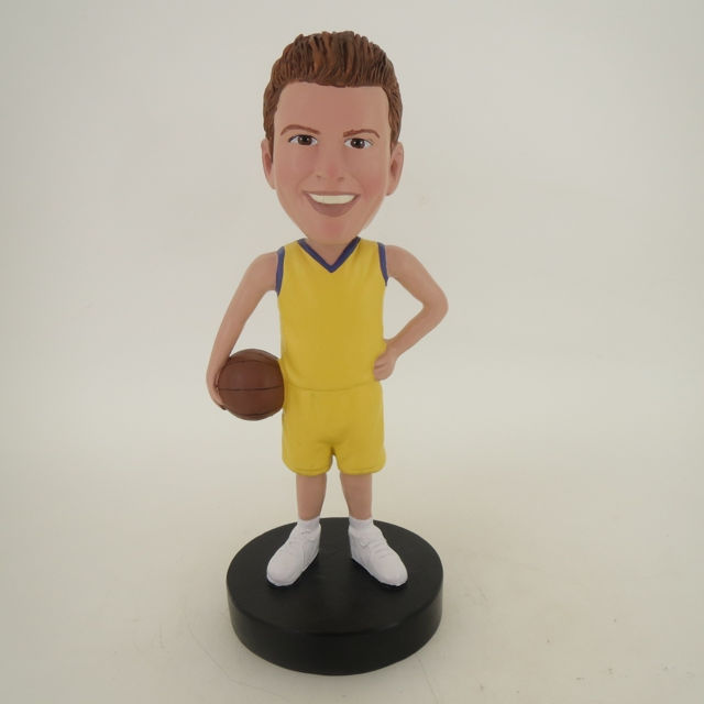 Picture of Custom Bobblehead Doll: Basketball Player Standing Up Happily