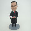 Picture of Custom Bobblehead Doll: Male Professor Reading a Book