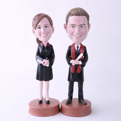 Picture of Custom Bobblehead Doll: Couple Graduate