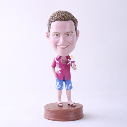 Picture of Custom Bobblehead Doll: Casual Man Holding Ice Cream