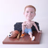 Picture of Custom Bobblehead Doll: Man Sitting On The Floor With Various Balls