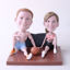 Picture of Custom Bobblehead Doll: Couple Sitting On The Floor With Basketball