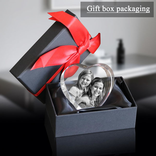 Picture of Custom Photo 3D Laser Crystal: Heart | Personalized 3D Photo Laser Crystal | Unique Gift for Birthday Wedding Christmas etc.