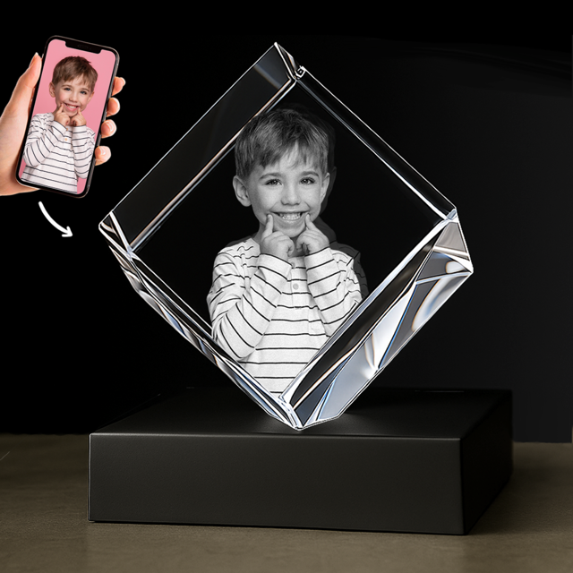 Picture of Custom Photo 3D Laser Crystal: Diamond | Personalized 3D Photo Laser Crystal | Unique Gift for Birthday Wedding Christmas etc.