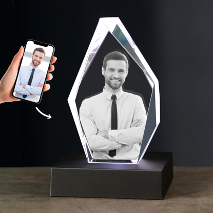 Picture of Custom Photo 3D Laser Crystal: Iceberg | Personalized 3D Photo Laser Crystal | Unique Gift for Birthday Wedding Christmas etc.