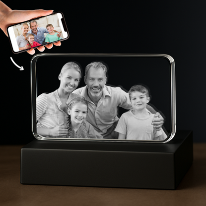 Picture of Custom Photo 3D Laser Crystal: Rounded Corner Landscape | Personalized 3D Photo Laser Crystal | Unique Gift for Birthday Wedding Christmas etc.