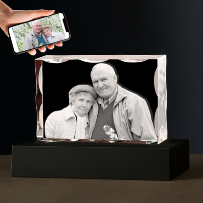 Picture of Custom Photo 3D Laser Crystal: Patterned Landscape | Personalized 3D Photo Laser Crystal | Unique Gift for Birthday Wedding Christmas etc.
