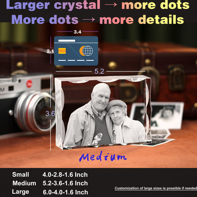 Picture of Custom Photo 3D Laser Crystal: Patterned Landscape | Personalized 3D Photo Laser Crystal | Unique Gift for Birthday Wedding Christmas etc.