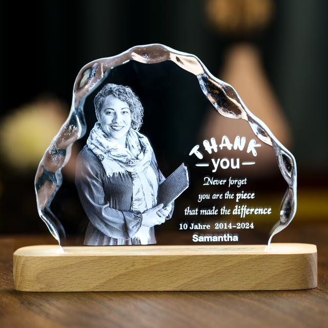 Picture of Custom Photo 3D Laser Crystal: New Large Iceberg Crystal | Personalized 3D Photo Laser Crystal | Unique Gift for Birthday Wedding Christmas etc.