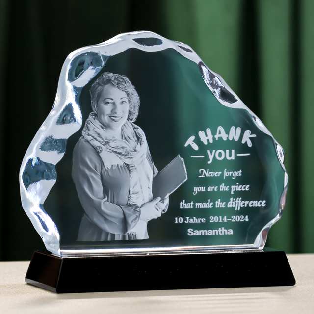 Picture of Custom Photo 3D Laser Crystal: New Large Iceberg Crystal | Personalized 3D Photo Laser Crystal | Unique Gift for Birthday Wedding Christmas etc.