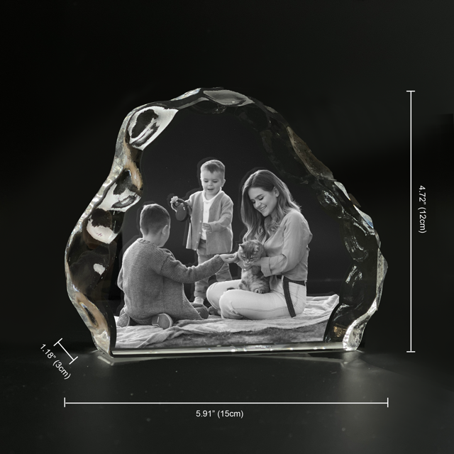 Picture of Custom Photo 3D Laser Crystal: New Large Iceberg Crystal | Personalized 3D Photo Laser Crystal | Unique Gift for Birthday Wedding Christmas etc.