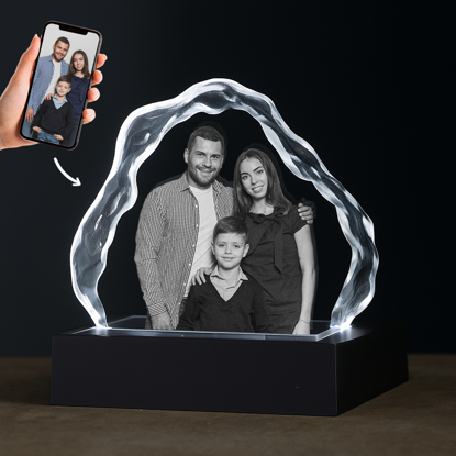 Picture of Custom Photo 3D Laser Crystal: New Large Iceberg Crystal | Personalized 3D Photo Laser Crystal | Unique Gift for Birthday Wedding Christmas etc.