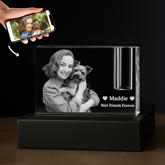 Picture of Custom Photo 3D Laser Crystal: Rectangle | Memorial