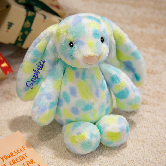 Picture of Personalized Embroidered Plush Rabbit - Custom Name Plush Toy Rabbit - Personalized Cozy Bunny Gift for Kids
