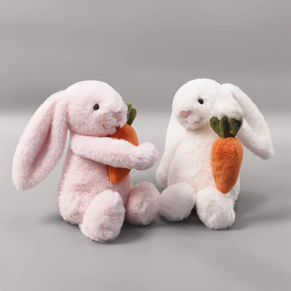 Picture of Personalized Bunny Plush Toy – Personalized Name Embroidery on Ear – Cute Carrot Rabbit Stuffed Animal Gift