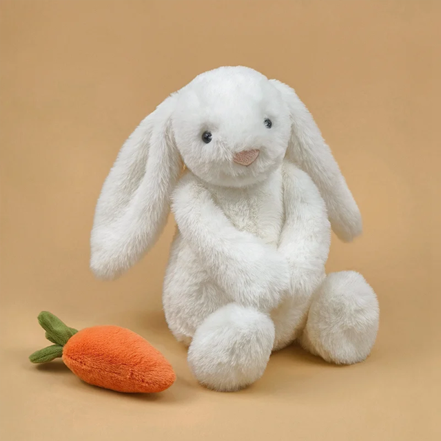 Picture of Personalized Bunny Plush Toy – Personalized Name Embroidery on Ear – Cute Carrot Rabbit Stuffed Animal Gift