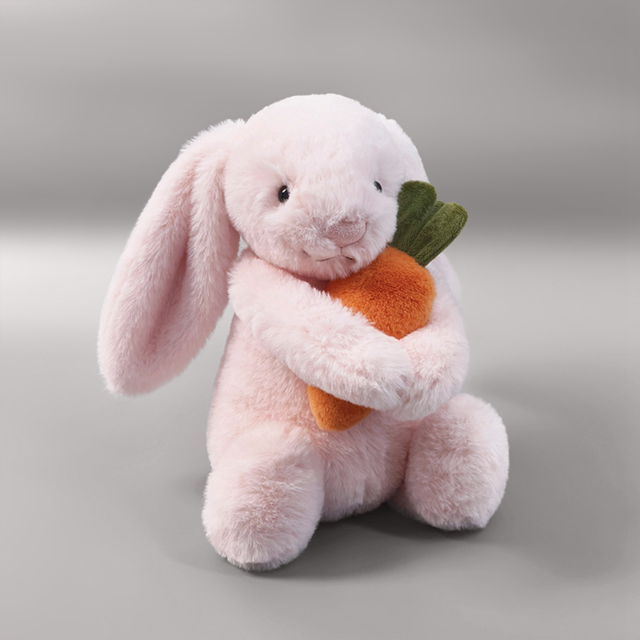 Picture of Personalized Bunny Plush Toy – Personalized Name Embroidery on Ear – Cute Carrot Rabbit Stuffed Animal Gift