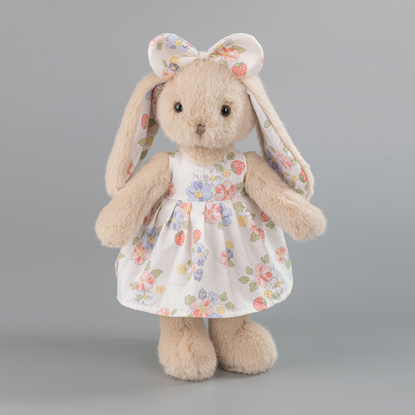 Picture of Personalized Bunny Plush Toy with Embroidered Ears -Personalized Name Stuffed Animal in Floral Dress - Gift for Kids & Baby - copy