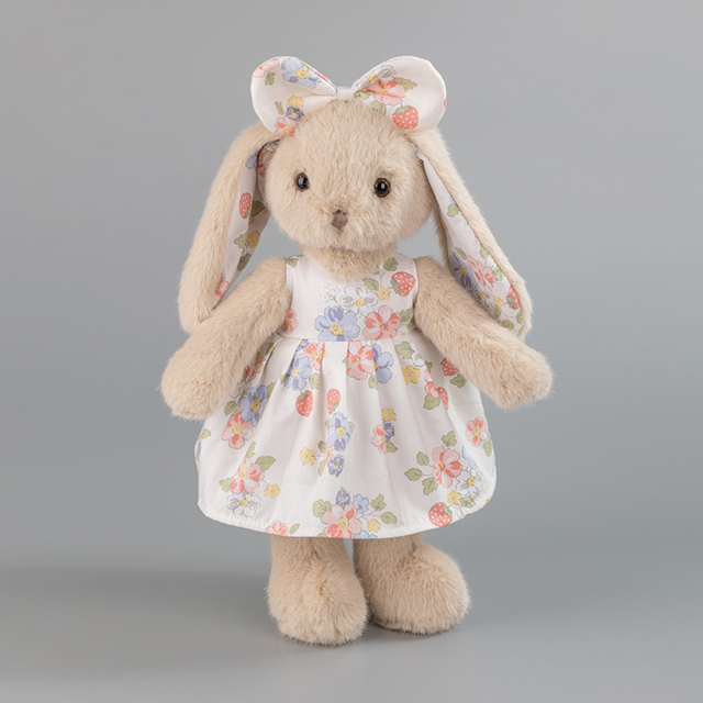 Picture of Personalized Bunny Plush Toy with Embroidered Ears -Personalized Name Stuffed Animal in Floral Dress - Gift for Kids & Baby - copy