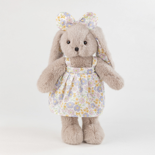 Picture of Personalized Bunny Plush Toy with Embroidered Ears -Personalized Name Stuffed Animal in Floral Dress - Gift for Kids & Baby - copy