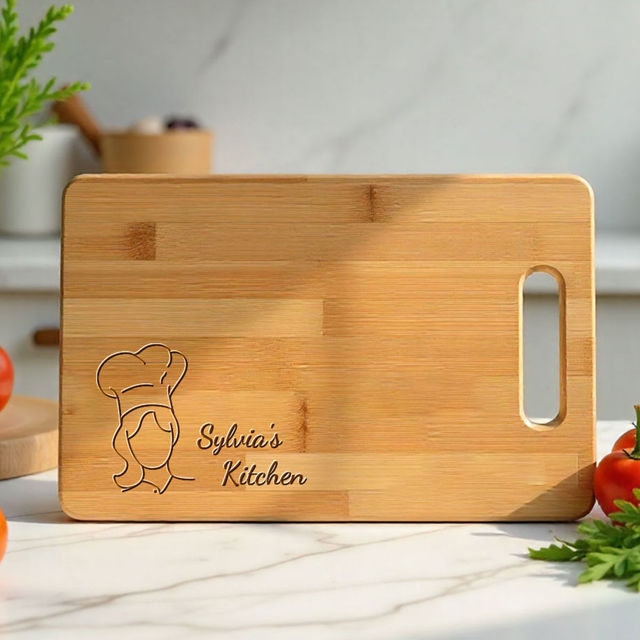 Picture of Personalized Name Cutting Board for Couples - Personalized Cutting Board for Housewarming and Wedding