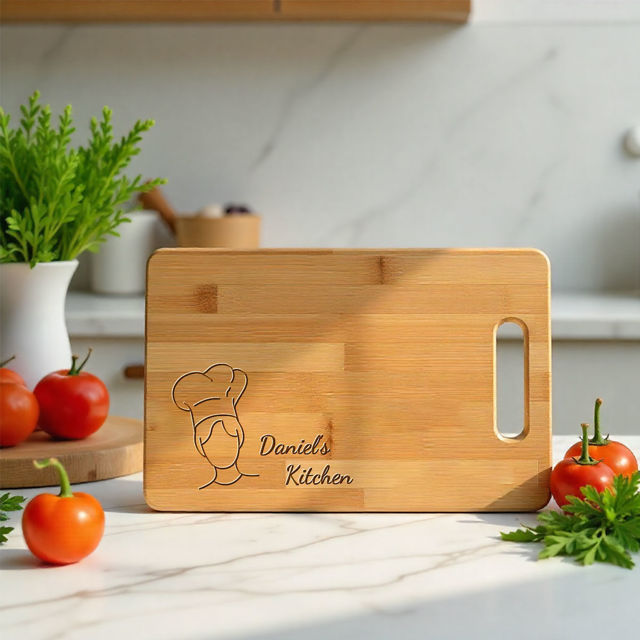 Picture of Personalized Name Cutting Board for Couples - Personalized Cutting Board for Housewarming and Wedding