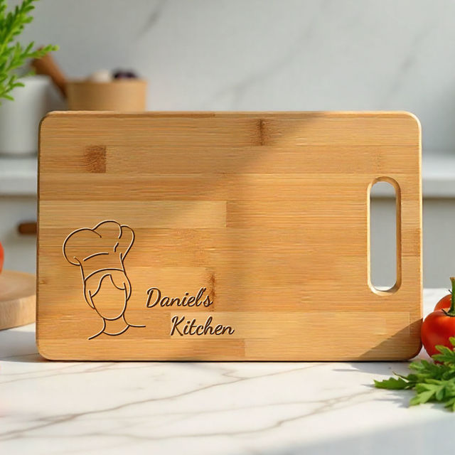Picture of Personalized Name Cutting Board for Couples - Personalized Cutting Board for Housewarming and Wedding