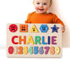Picture of Personalized Wooden Puzzle Name Board - Graphics and Figures - Rainbow Colors - Custom Toy Gift for Baby and Kids