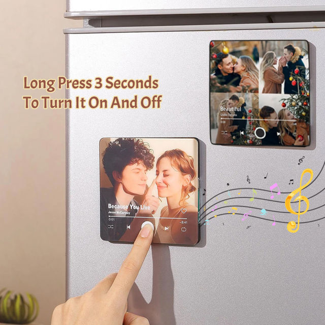 Picture of Personalised Spotify Plaque Magnet - Custom Music Fridge Magnet - Photo Fridge Magnet with song