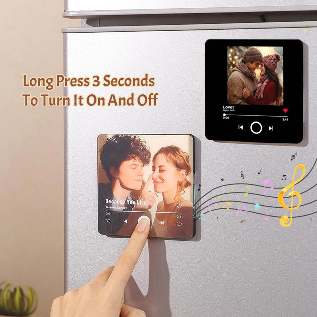 Picture of Custom Music Photo Fridge Magnet - Personalised Spotify Plaque Magnet - Fridge Magnet with song