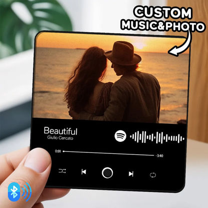 Picture of Custom Music Photo Fridge Magnet - Personalised Spotify Plaque Magnet - Fridge Magnet with song