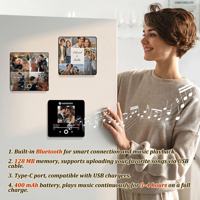 Picture of Valentine's Day Personalised Spotify Plaque Magnet - Custom Fridge Magnet with song