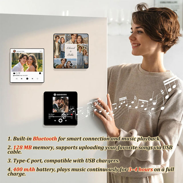 Picture of Valentine's Day Gift - Personalised Spotify Plaque Magnet - Custom Fridge Magnet with song