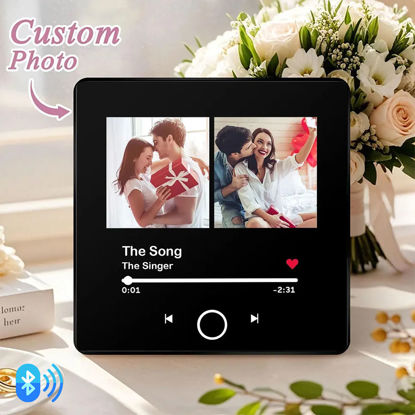 Picture of Customized Music Fridge Magnet - Personalised Spotify Plaque Magnet - Music Fridge Magnet with Photos and song