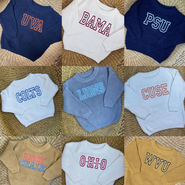 Picture of Personalized Embroidered Name Sweater for Kids - Custom Knitted Embroidery Sweater for Toddlers & Baby