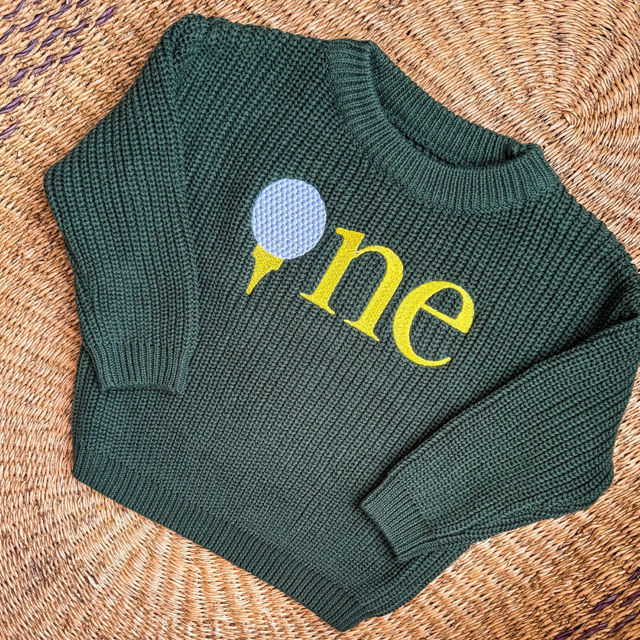 Picture of Personalized Embroidered First Birthday Sweater - Custom Embroidery Sweaters for Kids