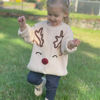 Picture of Personalized Embroidered Christmas Elk Sweater for Kids - Custom Knitted Embroidery Sweater for Toddlers & Baby