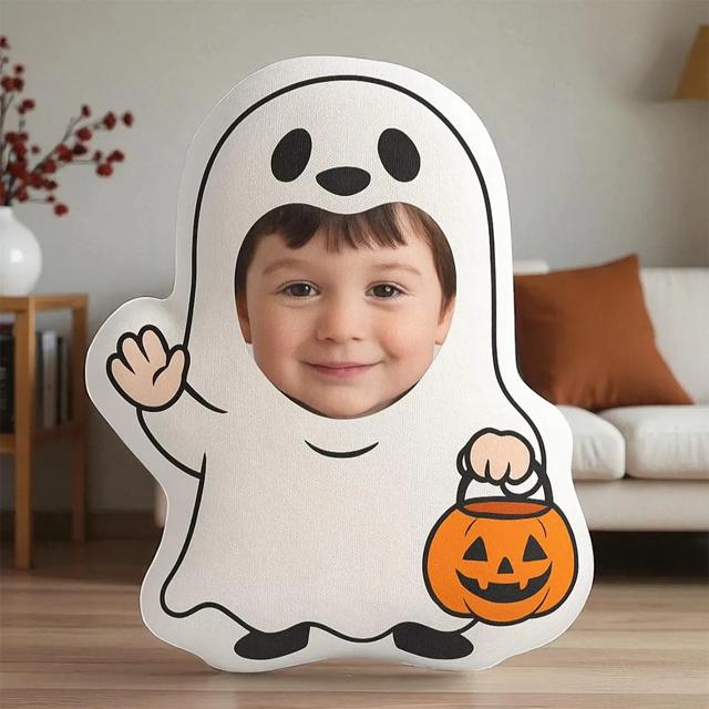 Picture of Custom Halloween Pillow | Custom Halloween Ghost Face Pillow