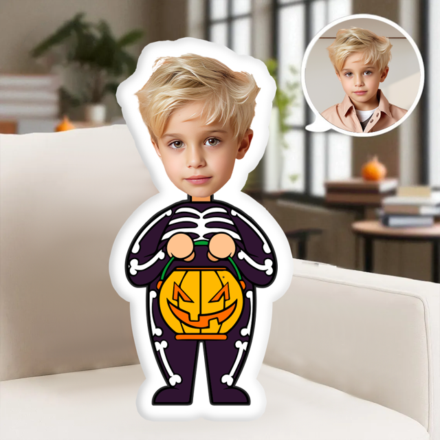 Picture of Custom Halloween Pillow | Custom Halloween Skeleton Photo Pillow