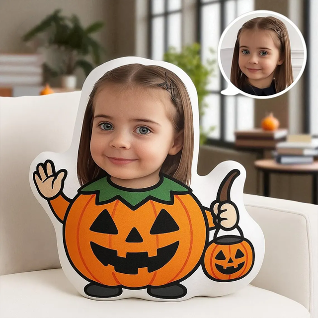 Picture of Custom Halloween Pillow | Custom Halloween Pumpkin Face Pillow
