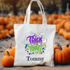 Picture of Custom Halloween Trick or Treat Canvas Bag - Personalised Canvas Bag with Name for Halloween Season