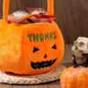 Picture of Custom Embroidered Halloween Candy Basket - Trick or Treat Baskets - Halloween Basket for Children