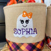 Picture of Trick or Treat Basket - Custom Embroidered Halloween Candy Basket - Halloween Basket for Children
