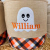 Picture of Trick or Treat Basket - Custom Embroidered Halloween Candy Basket - Halloween Basket for Children