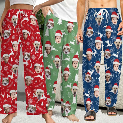 Picture of Custom Christmas Pajama Pants - Personalized Pajama bottoms with Faces and Patterns