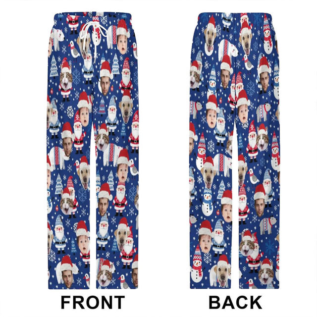 Picture of Custom Christmas Pajama Pants - Personalized Pajama bottoms with Faces and Patterns