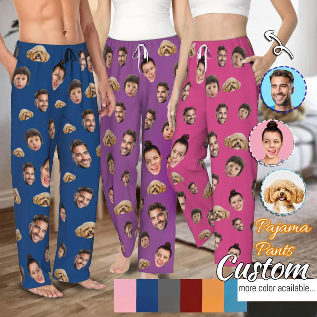 Picture of Custom Multi-avatar Pajama Pants - Personalized Pajama bottoms with Face