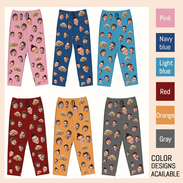 Picture of Custom Multi-avatar Pajama Pants - Personalized Pajama bottoms with Face
