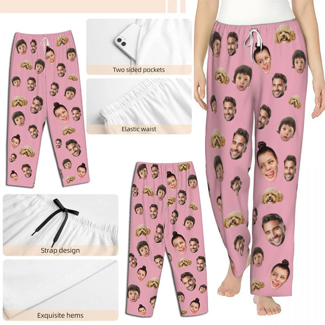 Picture of Custom Multi-avatar Pajama Pants - Personalized Pajama bottoms with Face